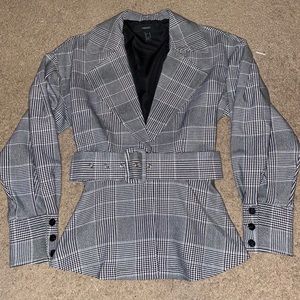 Grey Plaid Blazer